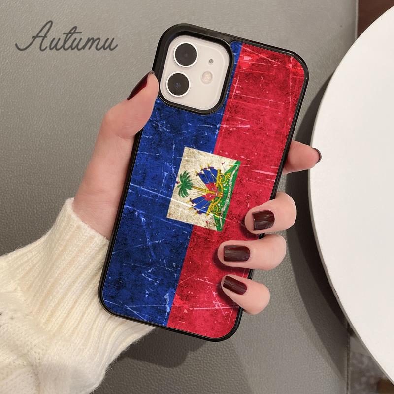 Haiti Haitianische Flagge Handyhülle für iPhone 11 12 13 14 Pro Max mini XR XS SE 2020 6 7 8 Plus Samsung Galaxy S21 S22 Hülle Coque