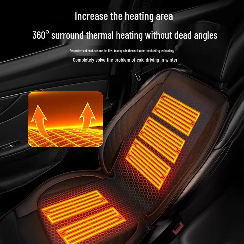 Graphene Electric Heated Seat Cushion, 12V Universal Winter Car Pad, Plush Single Mat, Comfortable Heating.