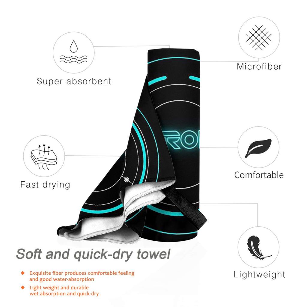 Tron Legacy Inspired Beach Towel Soft Microfiber Quick Dry Absorbent Quick Towels For Bath