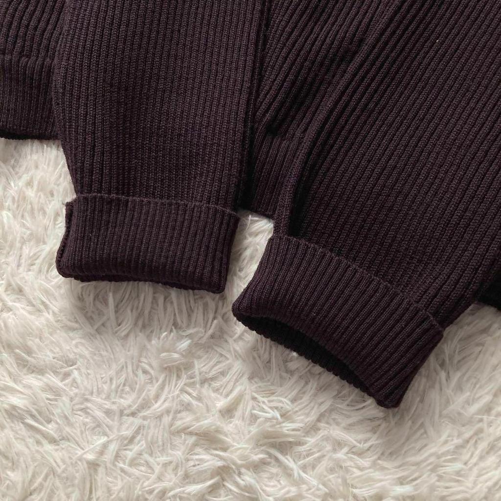 Used MOSCHINO COUTURE Layered style V-neck knit sweater pullover dark purple I38 size MOSCHINO COUTURE