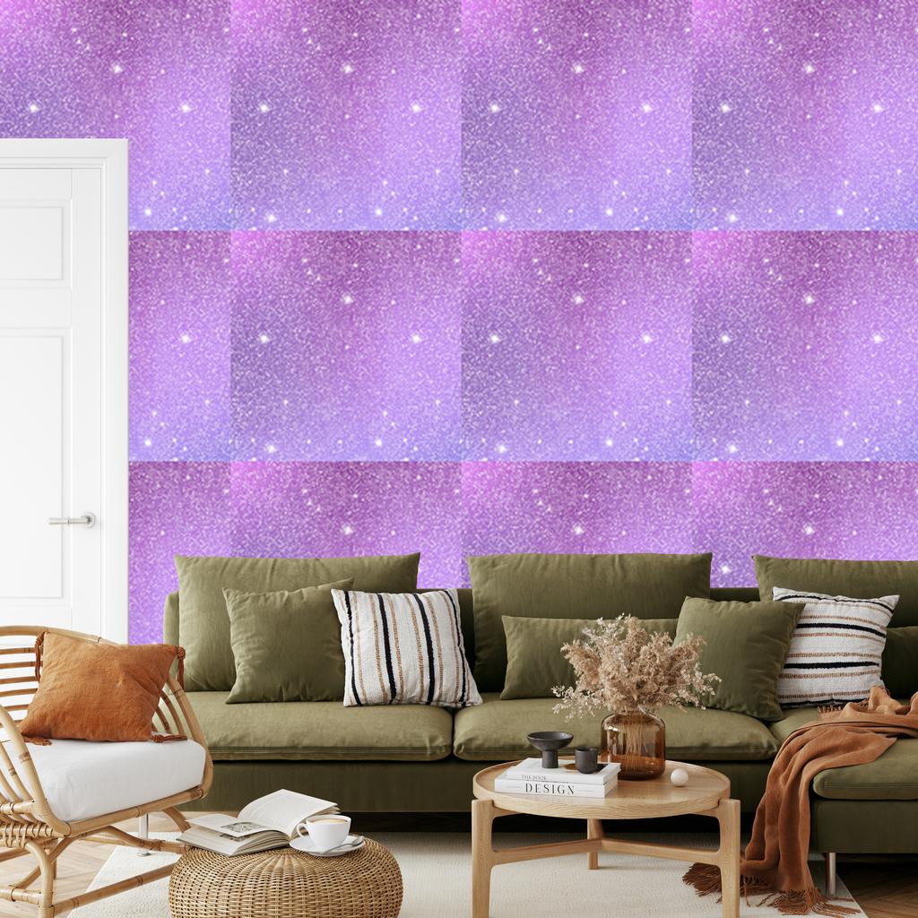 Lavender, purple and blue glitter wallpaper for living room and bedroom 50x1000