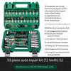 53pcs 1/4 Inch Drive Socket Wrench Set 72-Tooth Reversible Ratchet Wrench 4-14mm Socket With Extension Bars For Auto Repairs