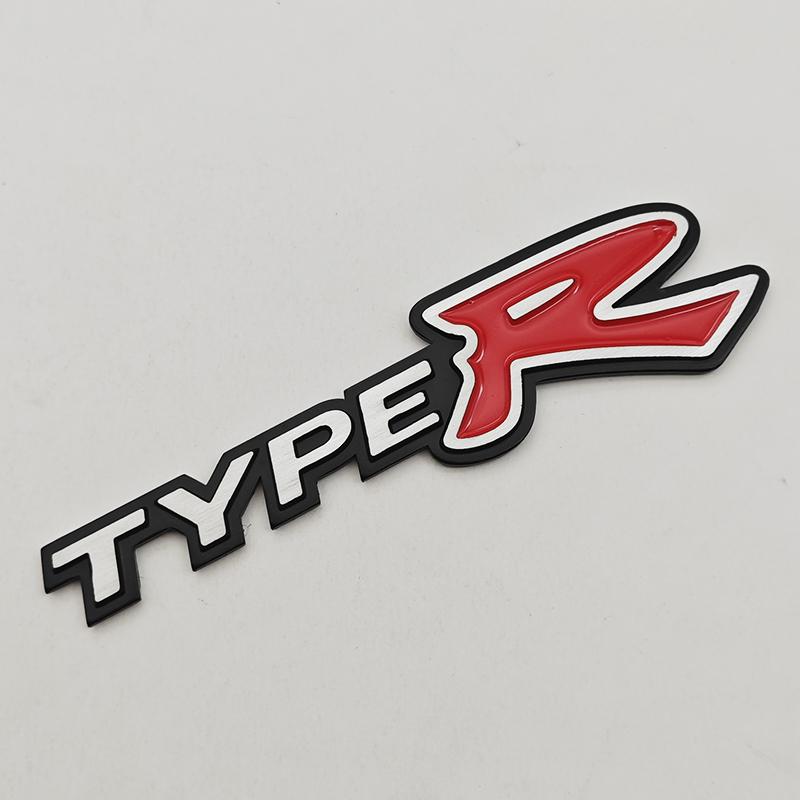 3D Metal Type R S Logo Front Grill Badge Rear Trunk Emblem Sticker Decals For Honda Civic TYPER CRV Accord Fit Car Accessories