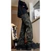 American High Street Work Camouflage Jeans Heavy Industry Washed Niche Design Micro Pull Pants Men's and Women's Vibe Long Pants