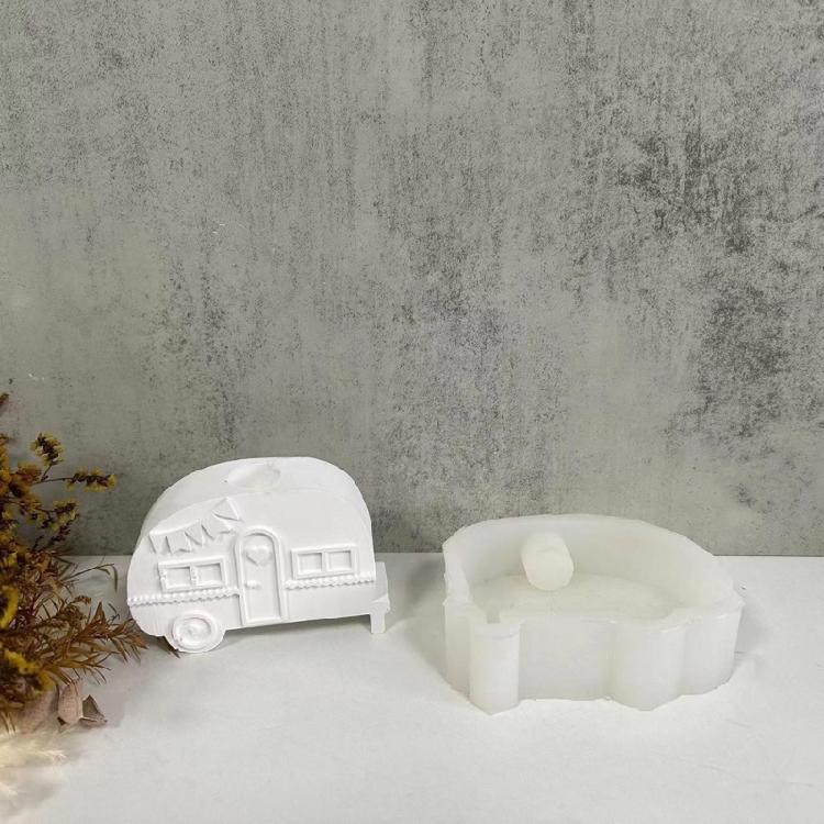 DIY Silicone Molds Bus Shape Candle Holder Mold Candlestick Decorations Moulds