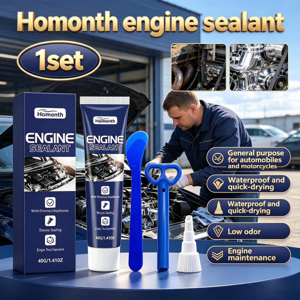 Homonth engine sealant universal waterproof, quick-drying and low-odor engine maintenance for automobiles and motorcycles 1set
