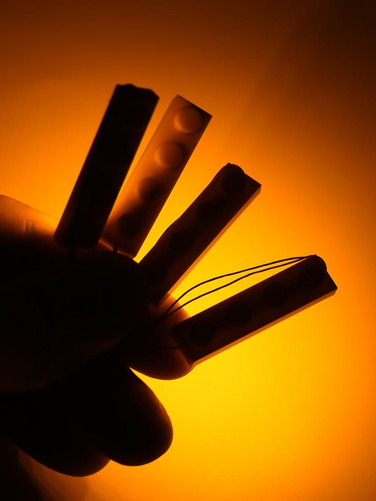 2 Sets 4 In 1 Led Light Set Building Block City 1X4 Street Ceiling Light Lamp Model Decoration Usb House Diy Toys Fit