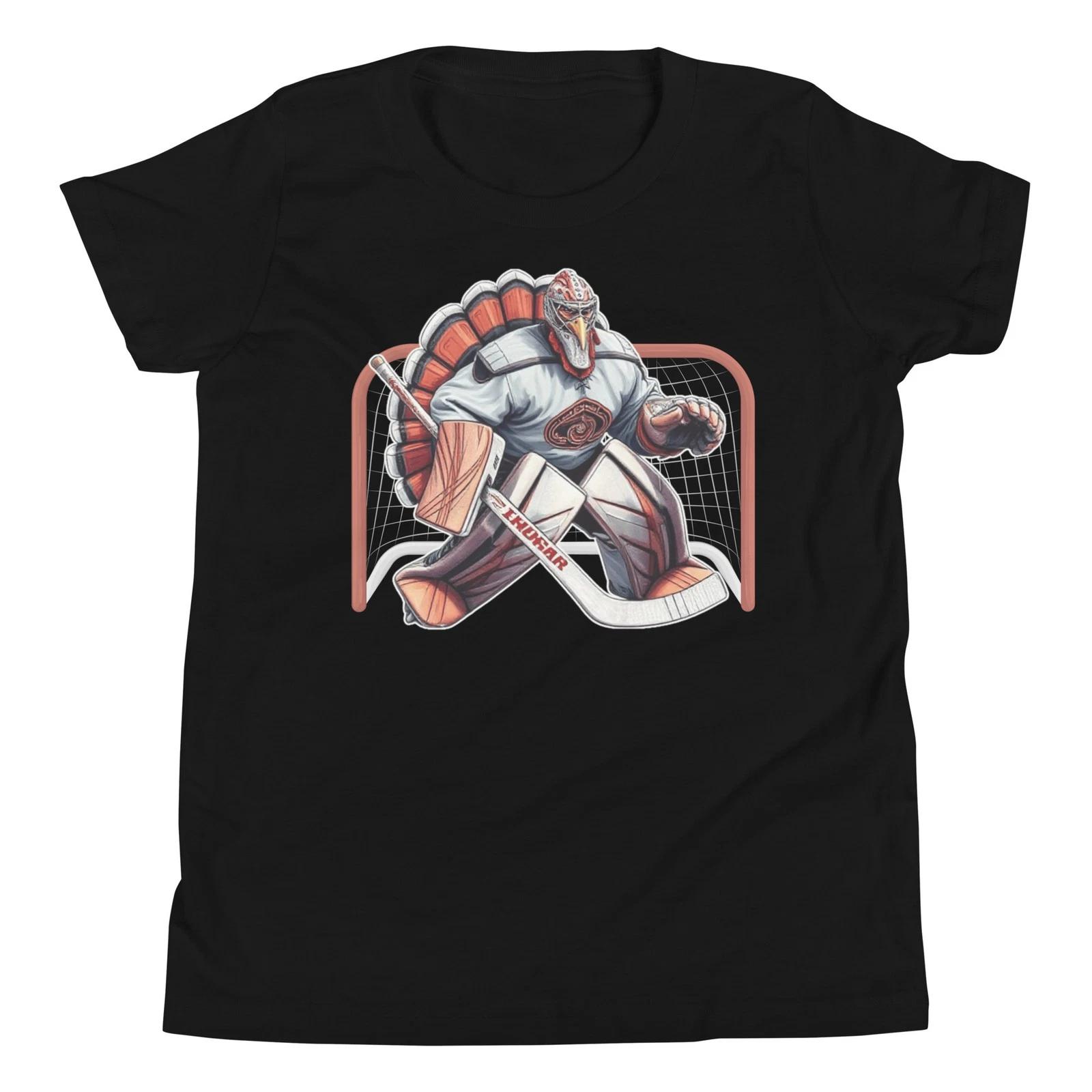Turkey Ice Hockey Goalie Thanksgiving Day Costume Novelty Youth T-Shirt 140
