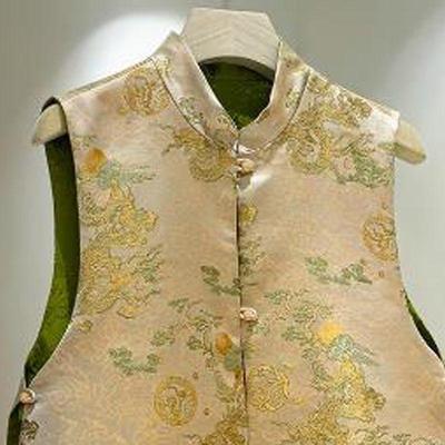 Jacquard Vest Disc Buckle Vest Women's Vest Retro Vest