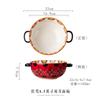Flower Binaural Bowl Household Instant Noodle Bowl with Lid Soup Bowl Ceramic Tableware Soup Bowl Salad Bowl