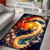 Multiple sizes Red and white koi circling orb Carpet for Living Room Bedroom Sofa Home Decor Rug Non-slip Floor Mat Luxury Gift