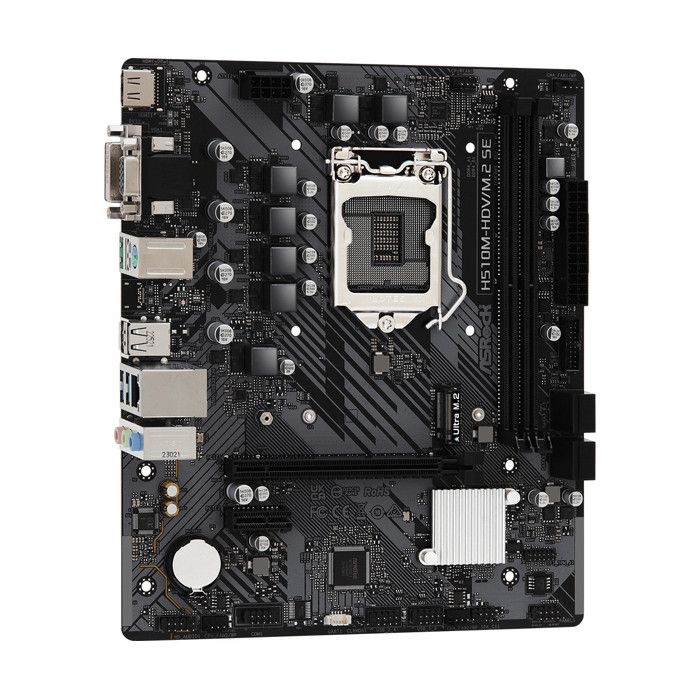 Motherboard - ASROCK - H510M-HDV/M - Intel 10th/11th Generation - DDR4 Up To 3200MHz - PCIe 4.0 X16