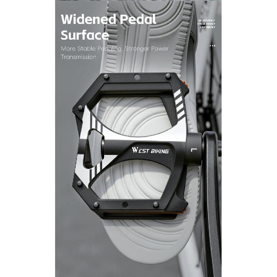 WEST BIKING Ultralight Bicycle Pedals Dual DU Sealed Bearings Nylon Anti-Slip 9/16" Universal Thread MTB BMX Road Bike Parts
