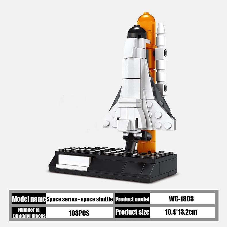 4 Style Spaceship Satellite Space Shuttle Lunar Rover Rocket Model Toys for Children  Kids Gifts City Buidling Blocks Toy