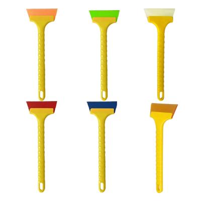 Long Handle Squeegee Wiper Ice Scraper For Car Window Glass Cleaning With Rubber Blade And Nonslip Grip
