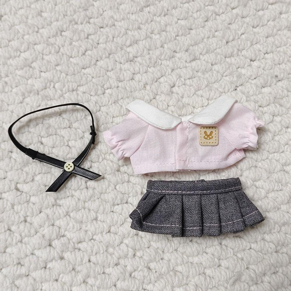 Kindergarten Uniform 10CM Doll Clothes Casual Shirt Dress Up Doll School Uniform Handmade Doll Cotton Doll Outfit