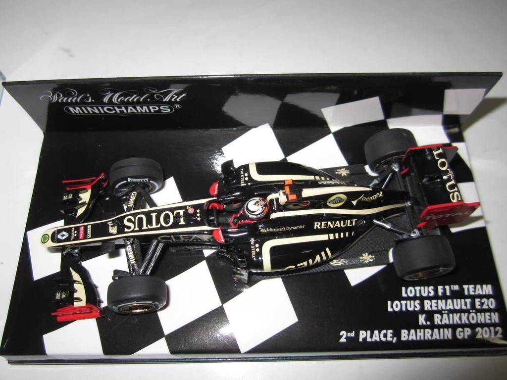 [USED]PMA Mini Champs 1/43 Lotus E20 Renault No. 9 2012 Bahrain GP 2nd Place Kimi Räikkönen (Antenna Added)