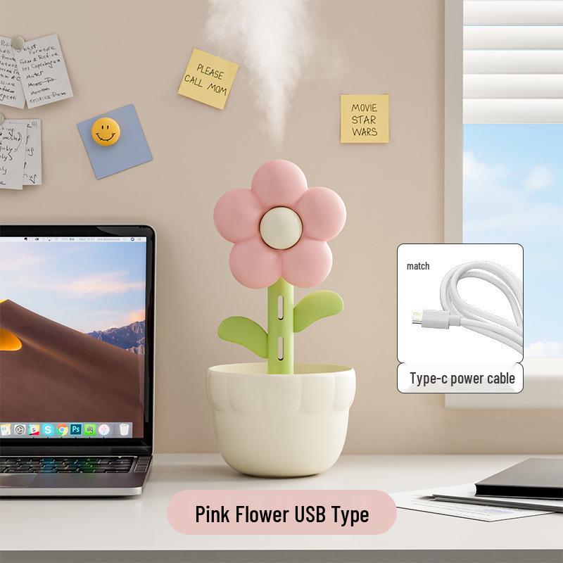 

Large Capacity Flower Humidifier with Night Light - Ideal for Home, Office, and Bedroom Decor