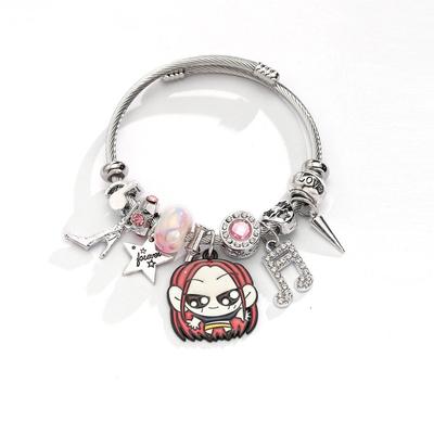 K-POP Demonjeger Jentegruppe Rhinestone Anheng Rustfritt Stål Armbånd