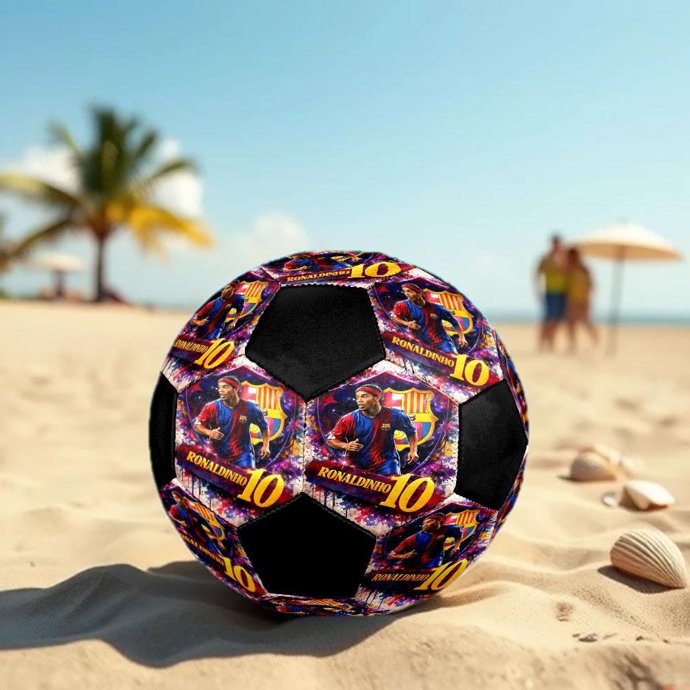 1 pz Pallone da Calcio Ronaldinho Taglia 5 Pallone da Calcetto Indoor alla Moda Colorato Gioco per il Cortile - Ottimo per Regalo agli Appassionati di Sport HE51