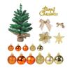Christmas Tree with Star, Letters, Baubles and , Artificial Tabletop Holiday Decoration for Home Desk