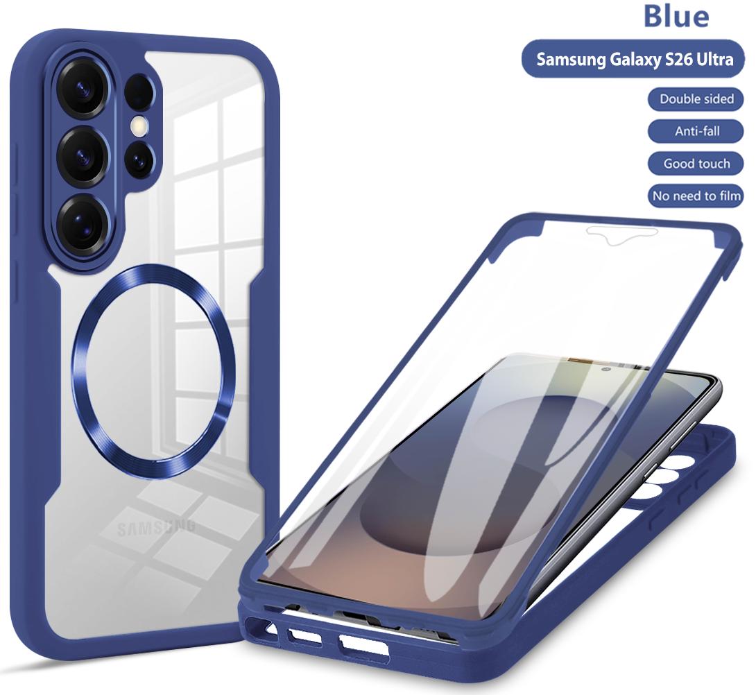 

360° Fully Protected Double-sided Case For Samsung S26 Ultra S25 S23 S22 S24 Plus Magnetic Cover For Magsafe Wireless Charging Galaxy S25