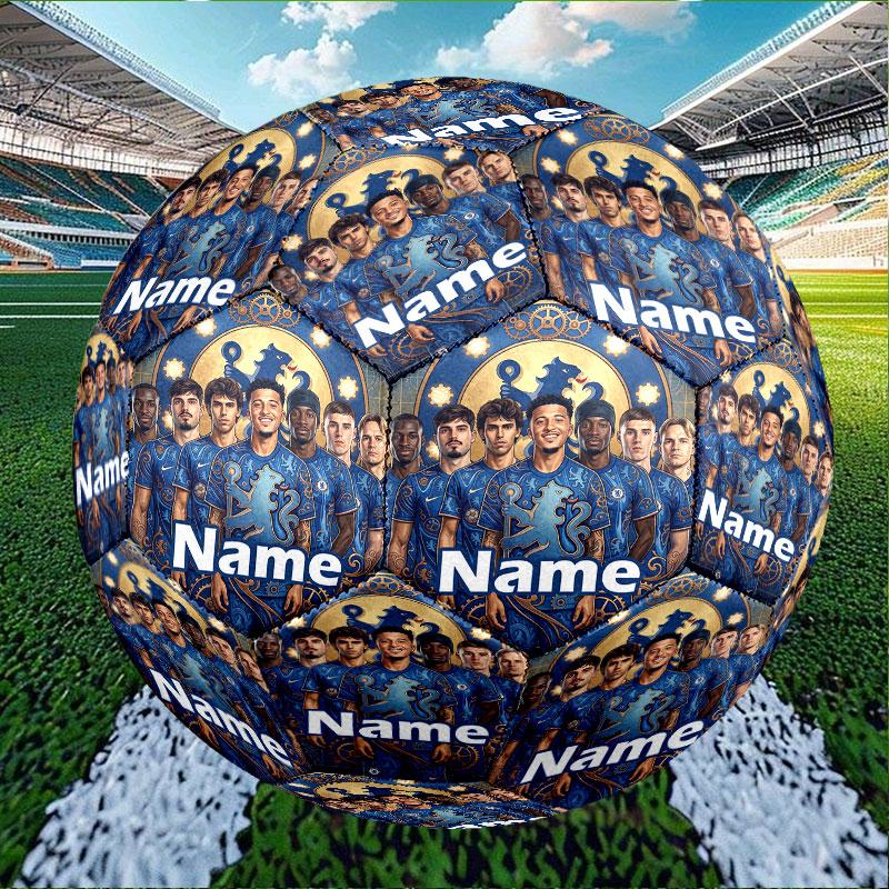 Custom Name Personalized Chelsea Football Club Print Size 5 Soccer Ball Training & Match Football, for Team, Kicking, Gift for Football Enthusiasts