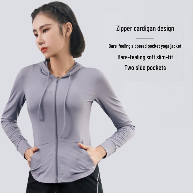 2022 Women's Quick-Dry Breathable Sports Jacket - Elastic Fitness Long Sleeve for Running & Yoga