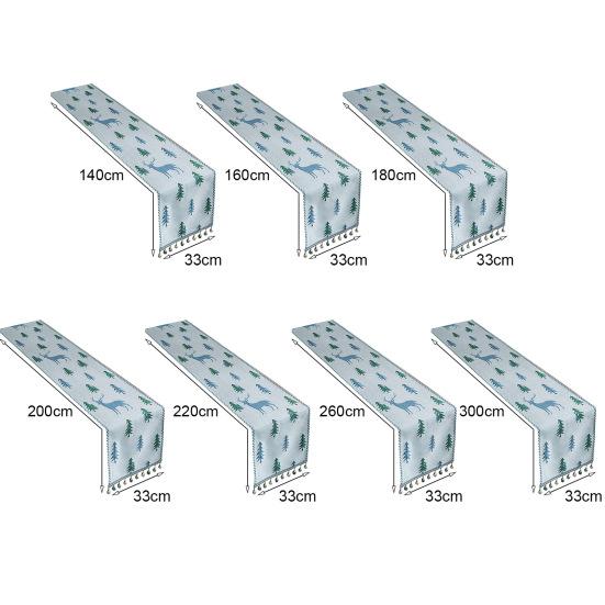 Christmas Tree Table Runner Winter Holiday Christmas Elk Dining Cloth Placemat New Year Home Kitchen Rustic Decorations