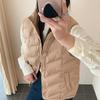 Down Cotton Vest Women's Autumn and Winter New Korean Style Loose Cotton Waistcoat Solid Color Vest Jacket