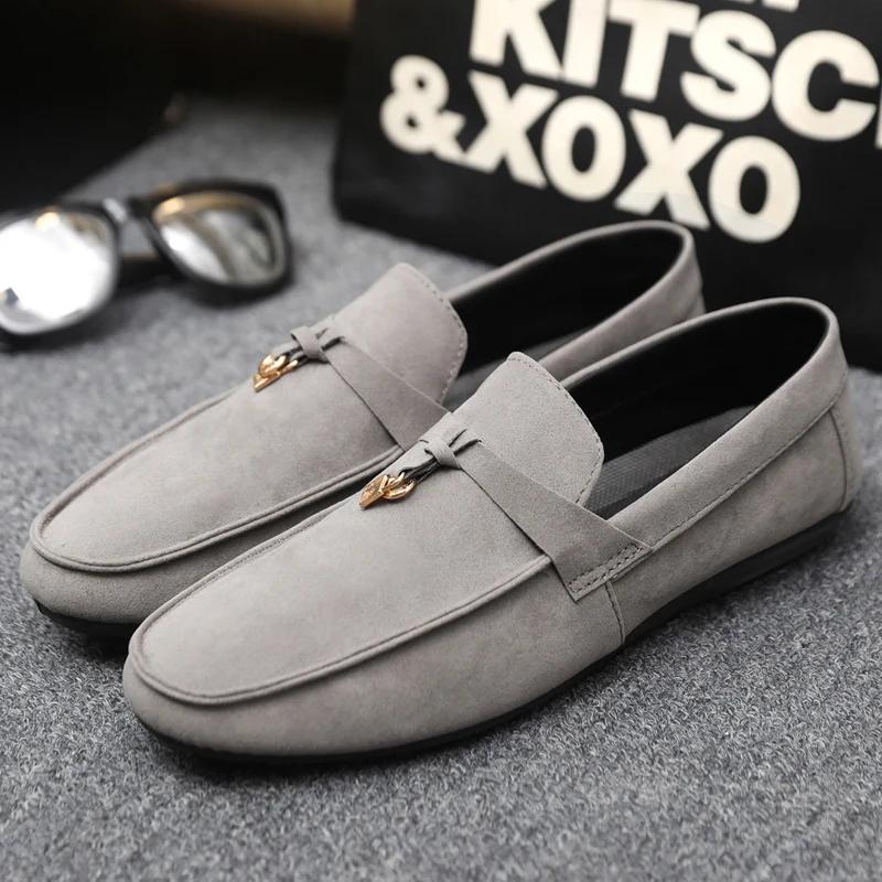 Luxury Brand Fashion Suede Men Casual Shoes Breathable Comfort Men Loafers Slip-on Mens Driving Shoes Mens Lazy Shoes Moccasins