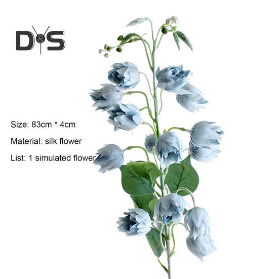 Flower 1 Branch Faux Silk Realistic Fresh Keeping Weather Resistant Flower Arrangement Fake Campanula Flower