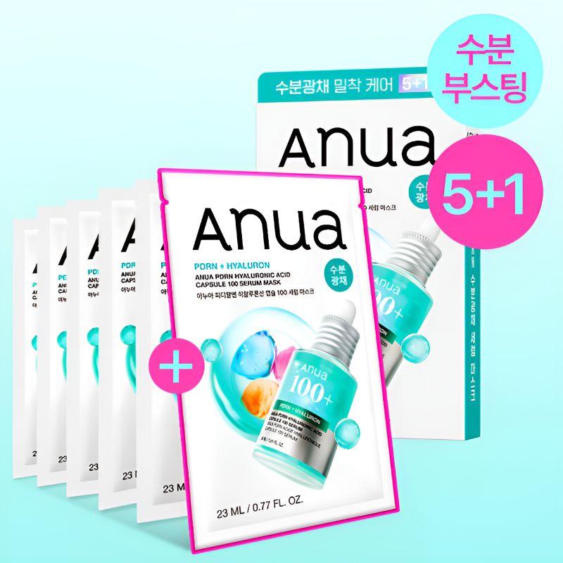 Anua PDRN Hyaluronic Capsule Serum Mask 5 Sheets + 1 Sheet