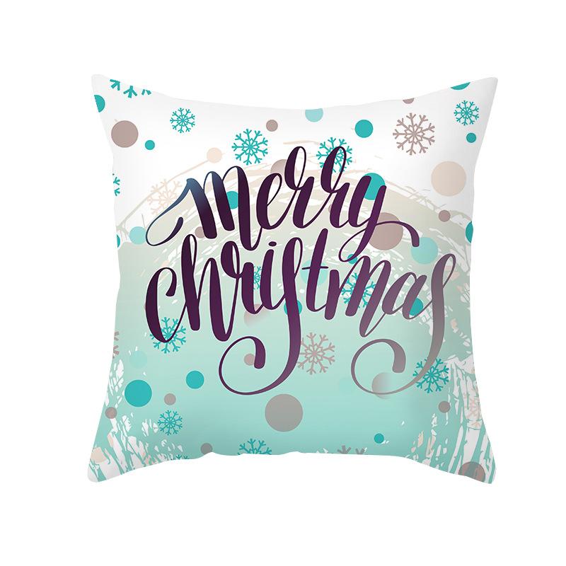 Nordic Christmas Cartoon Reindeer Digital Printing Short Plush Pillow Covers For Car Sofa Office Cushion Cover Home Goods
