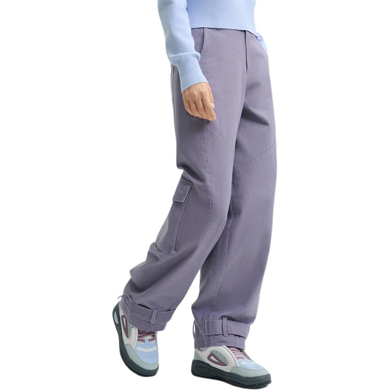 Fila Original Cotton Multi-Pocket Loose Solid Color Outdoor Cargo Pants Women Pants Moon-Gray F51W449801F-DY