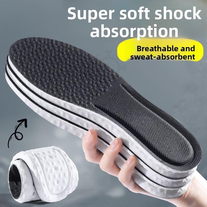 Soft Thick Sports Shoe Insoles for Men Women Cloud‑Like Feeling Shock Absorbing Sweat‑Absorbing Breathable Deodorant