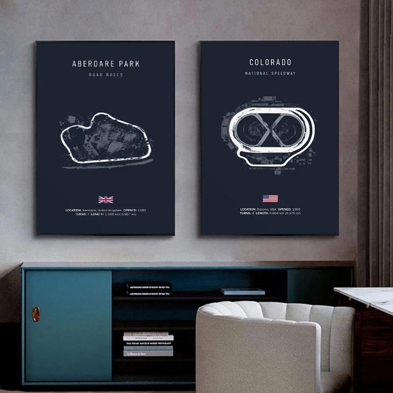 2024 F1 Imola Monaco Track Circuit Canvas Painting Formula F1 Wall Art Nordic Poster Aesthetic Motorsport Race Picture for Home