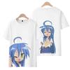 Lucky Star Izumi Konata Koszulka Graficzna Vintage Spierana Merch Anime Harajuku Unisex Luźna Okrągły Dekolt Bawełniana Krótki Rękaw Góra