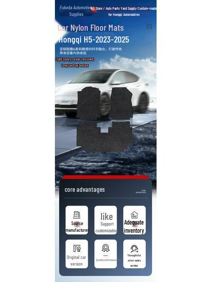 Hongqi H5 (2023-2025) Black Nylon Car Floor Mats - Wear-Resistant & Durable