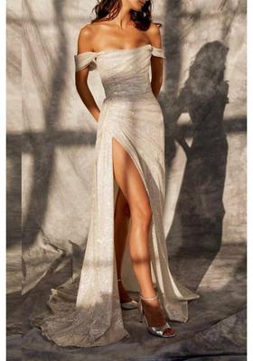 2023 Spring/Summer Women's Sexy Shiny Slit Ball Gown Dress