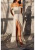 2023 Frühling/Sommer Damen Sexy Glänzend Schlitz Ballkleid Kleid