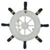 1 Pcs 9 Inch Blue White Beach Wooden Boat Ship Rudder Net Wall Decoration