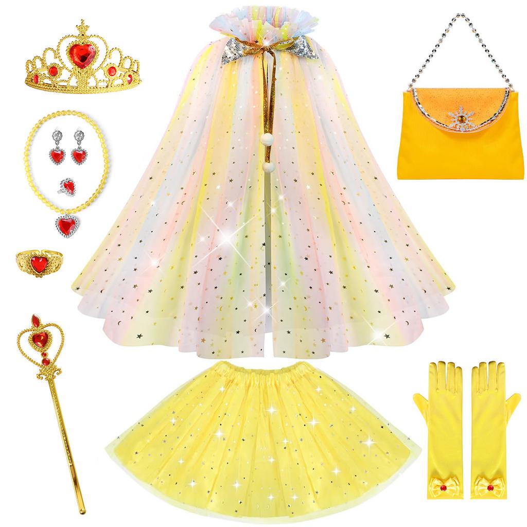Mermaid Princess Role Play Cape Toy Sequined Clothes Children Girls Halloween Carnival Birthday Party Dress Up Exquisite Capes