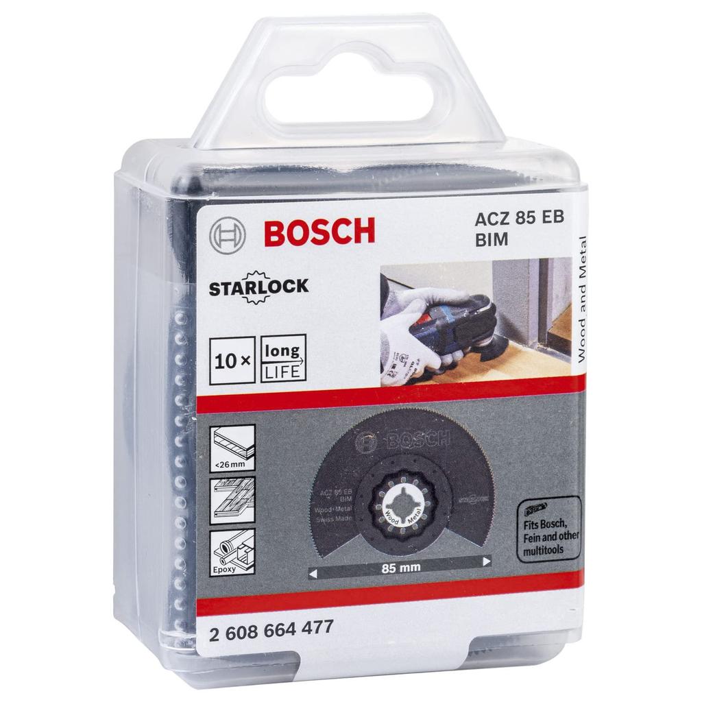 BOSCH Řezací a šicí multifunkční pilový list 85 mm 10 kusů (Starlock, Sada) ACZ85EBN/10