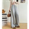 Gray Glutinous Rice Pants Women's Pants New High Waist Drape Straight Casual Pants Loose Lazy Wide Leg Pants
