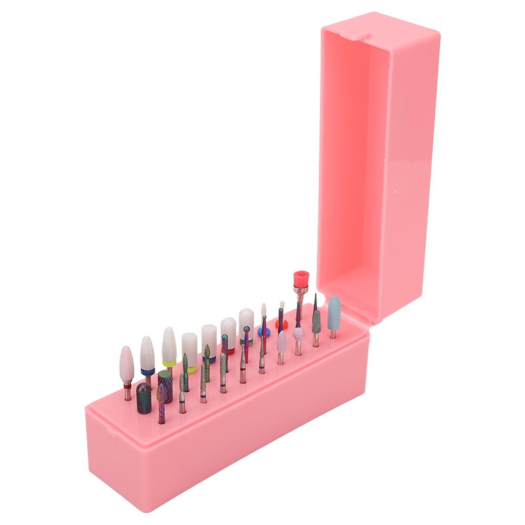 Nail Bits Displayer Organizer 30 Holes Dustproof Cover Safe Tungsten Steel Mini Nail Bits Holder