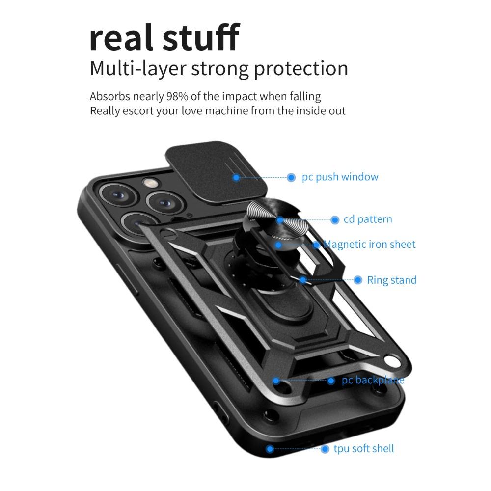 Armor Case for IPhone 15 Pro Max 14 Plus 13 12 Mini 11 X XS Max XR SE 7 8 Plus Cover Ring Magnetic Stand Holder Business Full Protection Cover