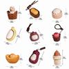 Natural Wood Carved Worry Stone Mini Handheld Handheld Ornament Wooden Keychain  Study Use