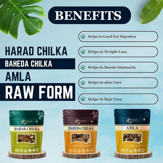 Brijbooti Harad Baheda Amla Raw 300 Gram | 100 Gram Each | (Pack of 3)