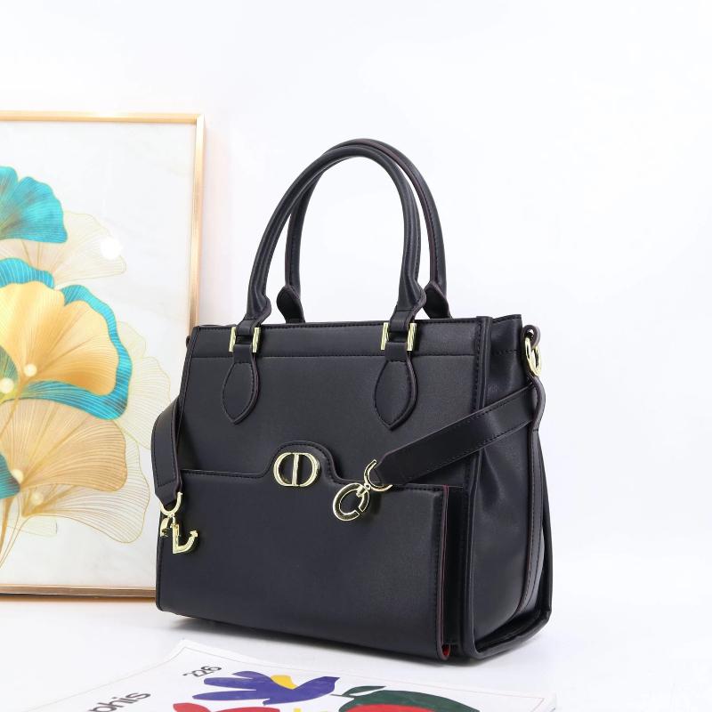 

Texture Microfiber Leather Handbag With Large Capacity Tote Bag